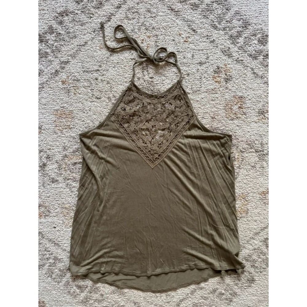 O’Neill lace neck halter tank